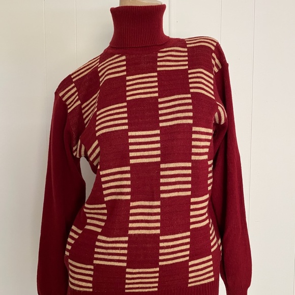 VTG 1970s Mens Turtleneck Sweater Acrylic Sz M - Picture 2 of 8